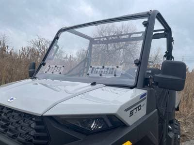 2015-24 Mid-Size/2-Seat Polaris Ranger Hard Coated Windshield with Slide Vents